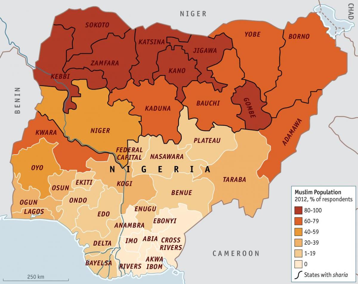 რუკა ნიგერია რელიგია