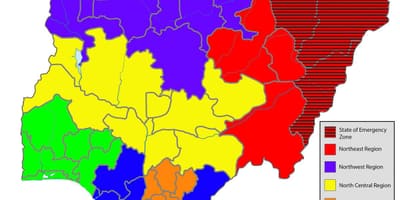 ნიგერიის რუკაზე აჩვენებს შტატები